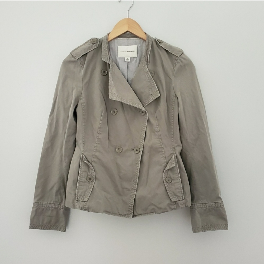 Banana Republic gray fitted cotton jacket size 4